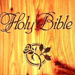 Holy Bible Cedar Box w/ King James Bible